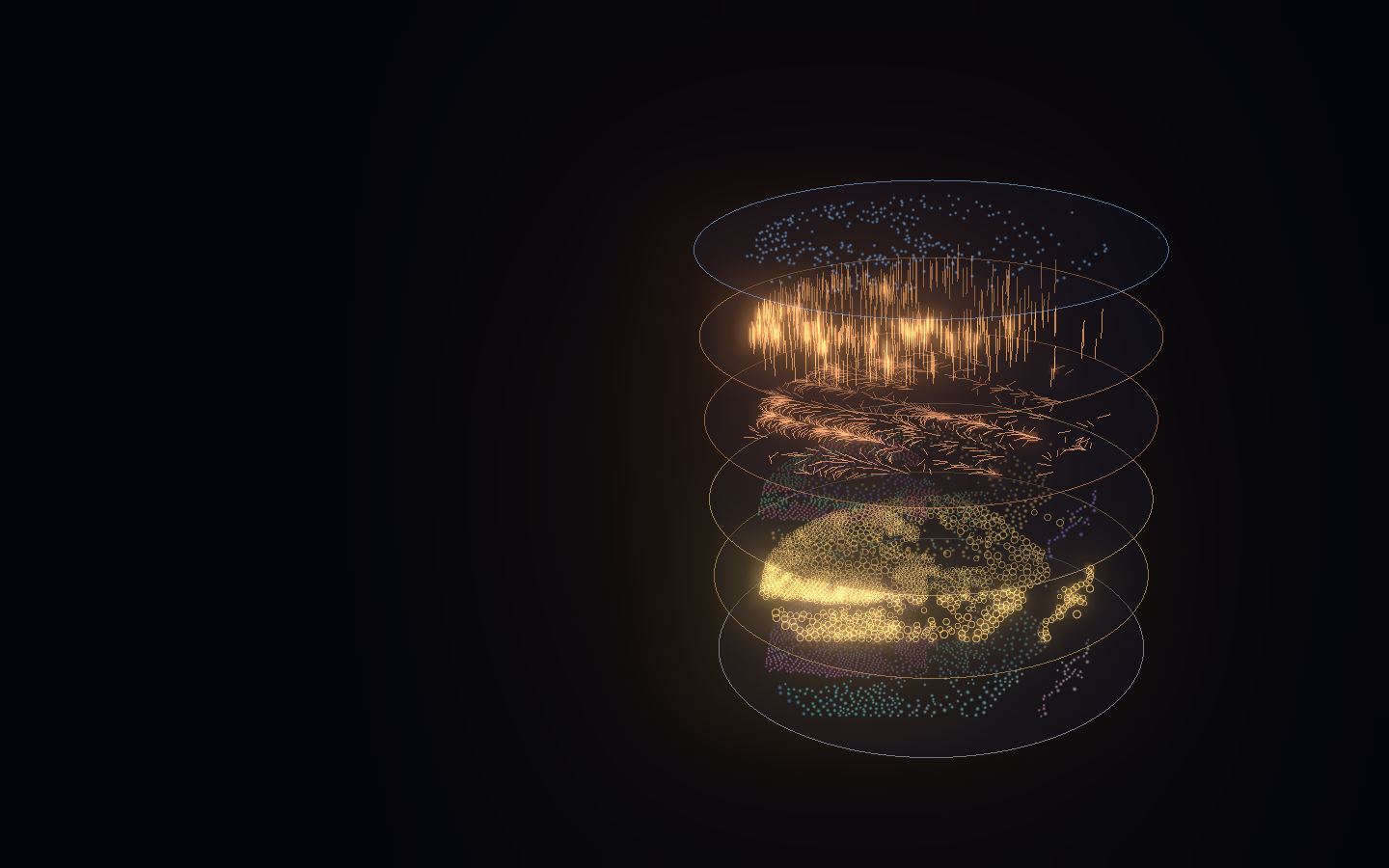 One specimen image with each model's result stacked and aligned on it.